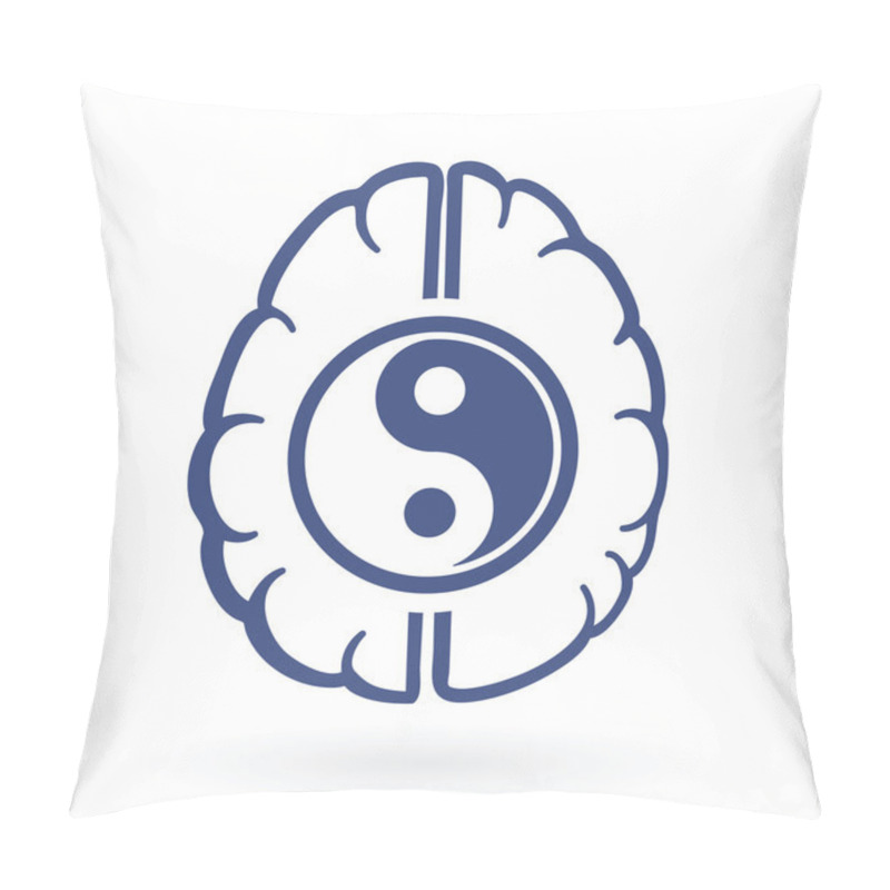 Personality  Ying-yang And Human Brain Symbols Pillow Covers