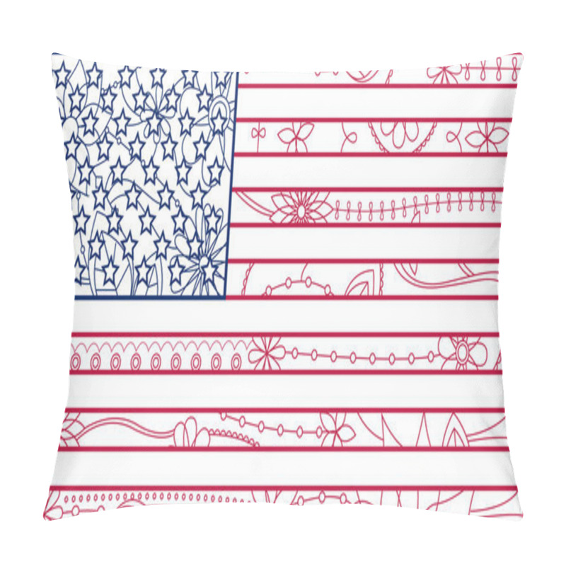 Personality  USA Flag Outline Pillow Covers