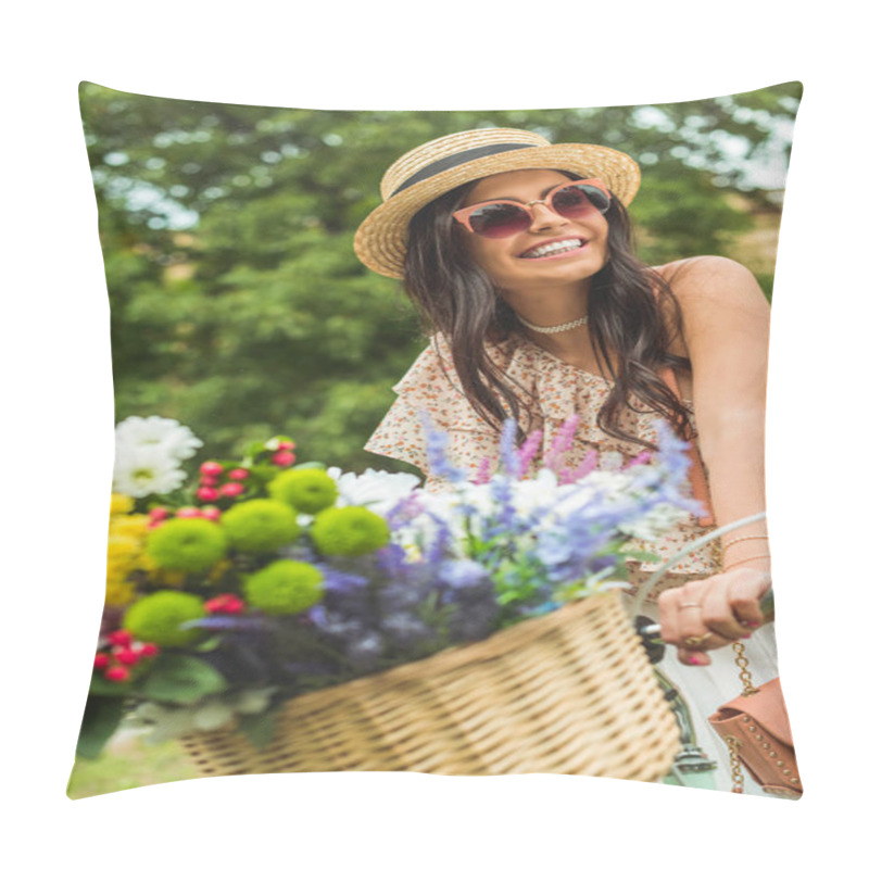 Personality  Beautiful Girl With Bicycle Pillow Covers