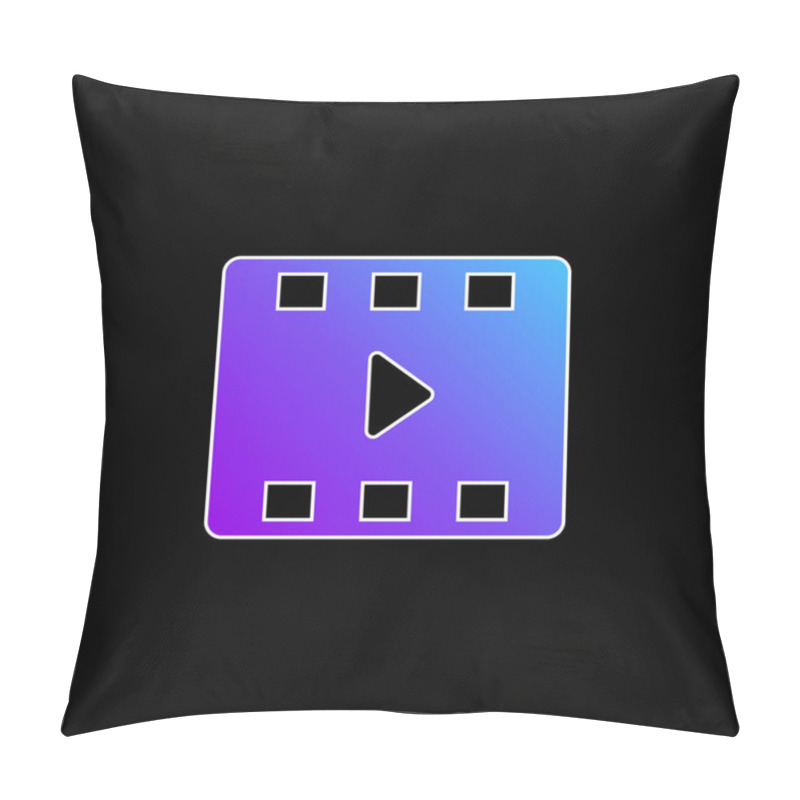 Personality  Big Play Button Blue Gradient Vector Icon Pillow Covers