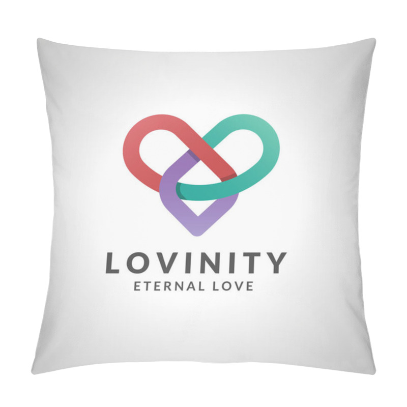 Personality  Lovinity - Infinity Love Logo Vector Image With Infinity Line Concept Pillow Covers