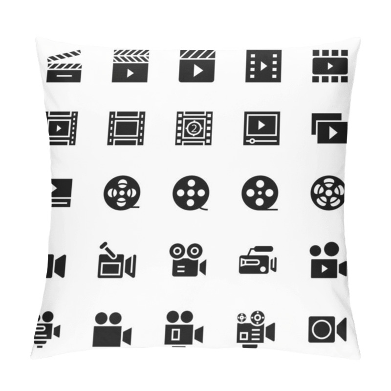 Personality  Glyph Icons For Cinema. Pillow Covers