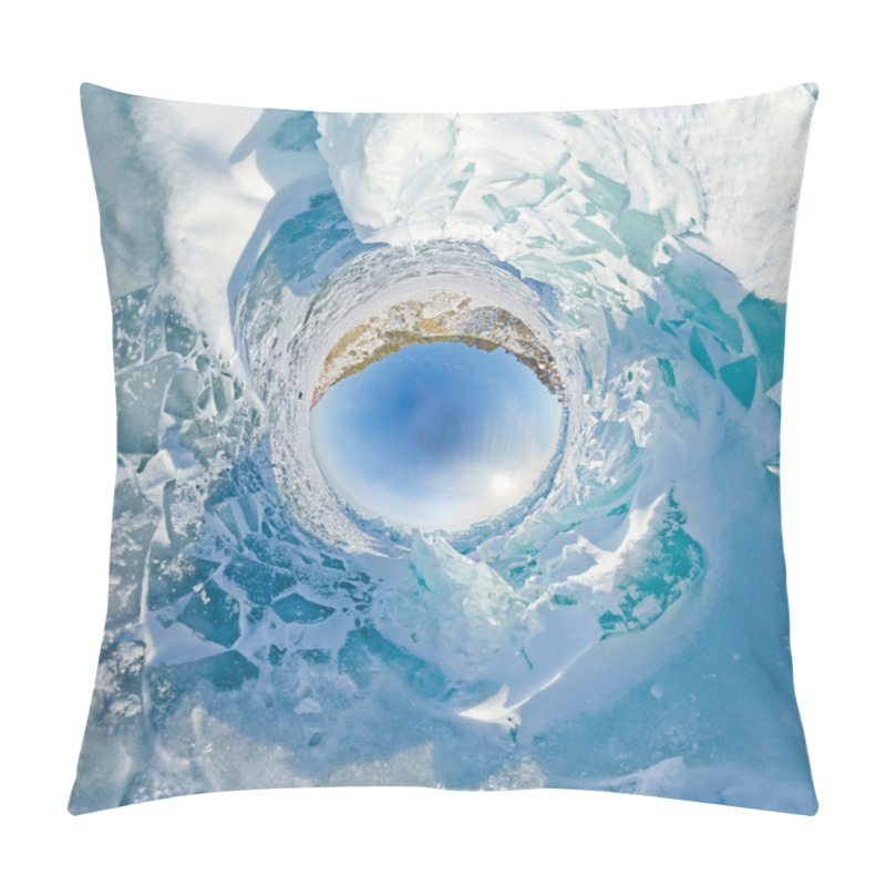 Personality  Blue Ice Hummocks Baikal Stereographic Panorama, Listvyanka Pillow Covers