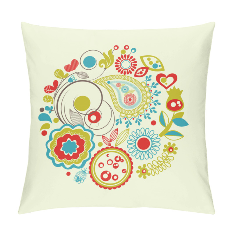 Personality  Vector Floral Circle Pillow Covers