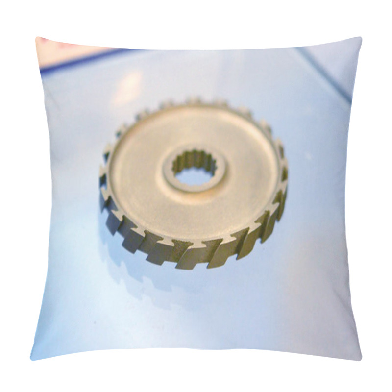 Personality  Object Printed On Metal 3d Printer Close-up. Pillow Covers