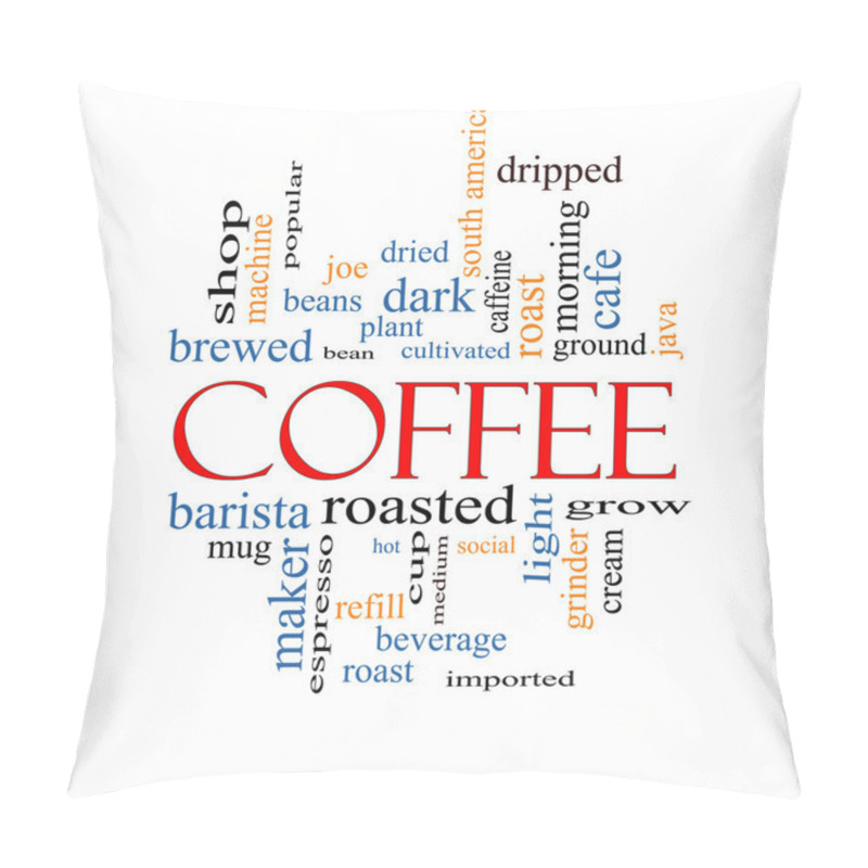 Personality  Coffee Word Cloud Concept Pillow Covers