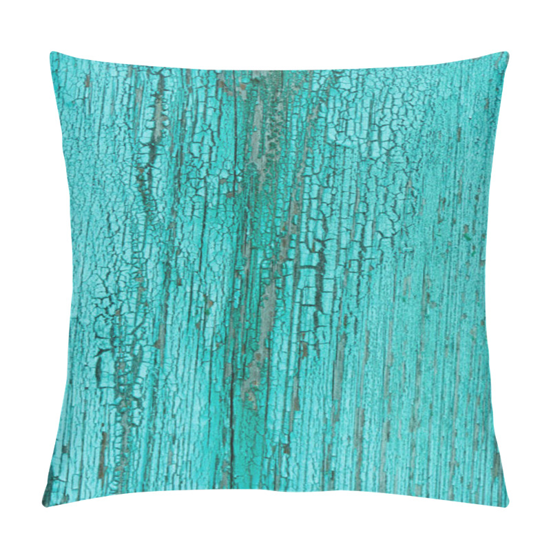 Personality  Full Frame Of Grungy Turquoise Wooden Texture As Background Pillow Covers