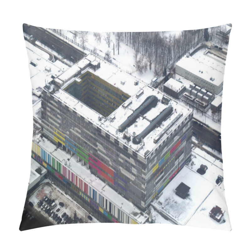 Personality  Photo Super Beautiful Top View Of A Television Station In Moscow In Winter Pillow Covers