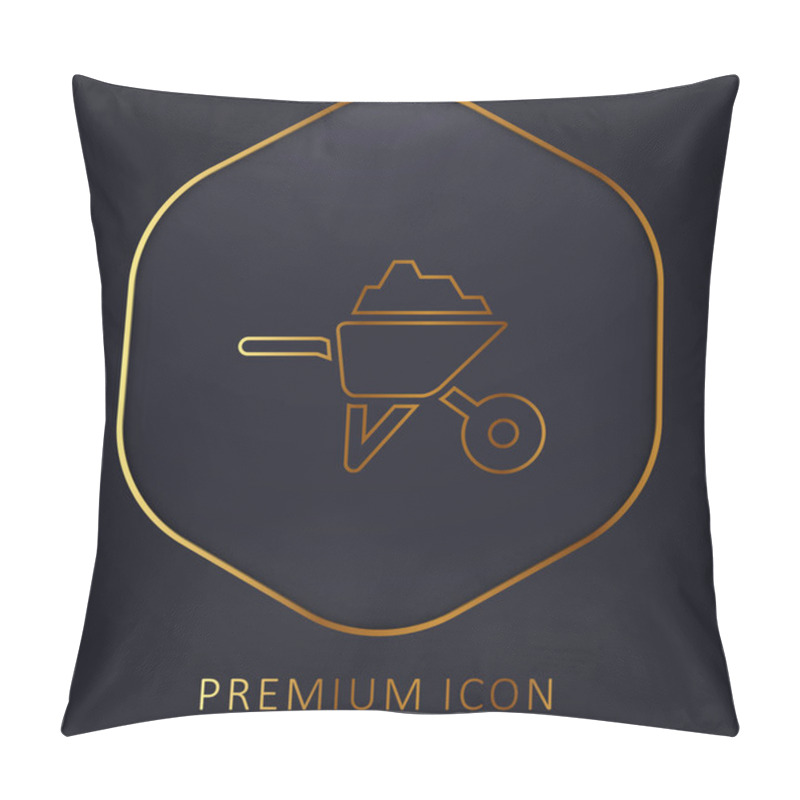 Personality  Barrow With Construction Materials Golden Line Premium Logo Or Icon Pillow Covers