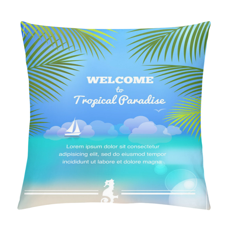 Personality  Tropical Paradise Vector Background Pillow Covers