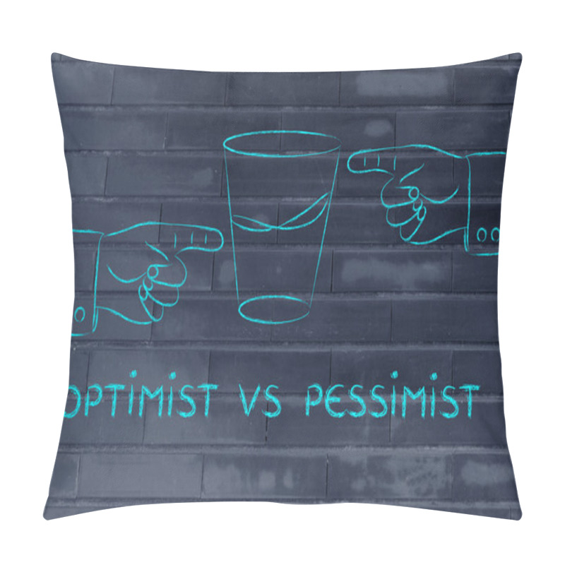 Personality  Concept Of Optimist Vs Pessimist Pillow Covers