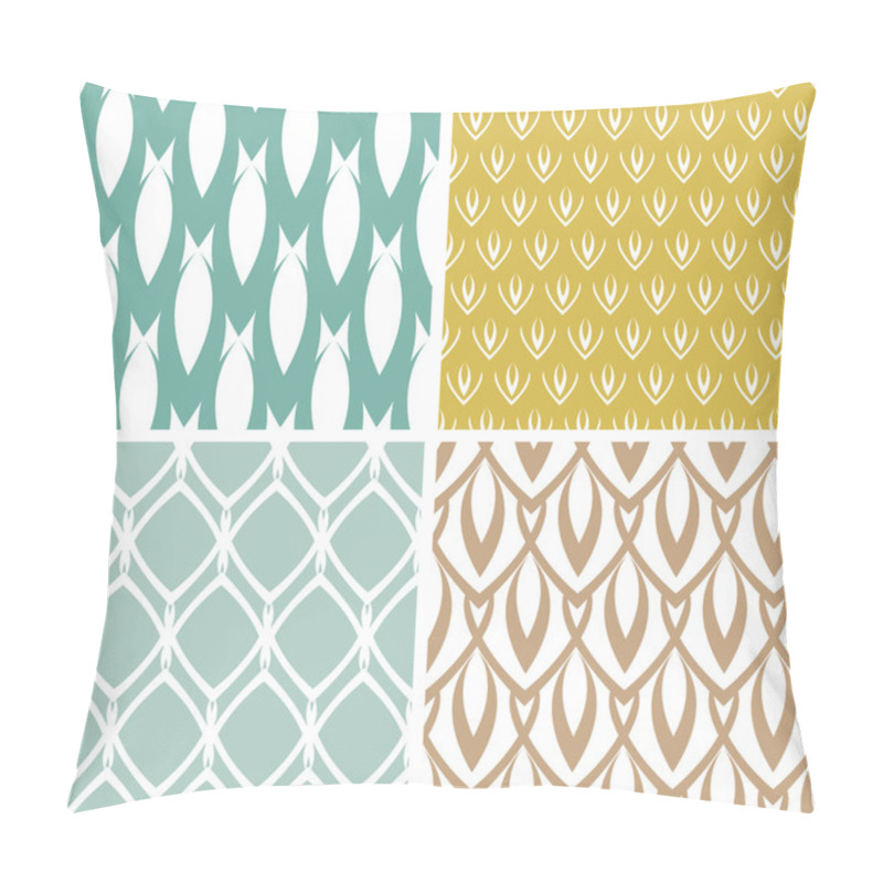 Personality  Four Abstract Ornamental Shapes Seamless Patterns Set Pillow Covers