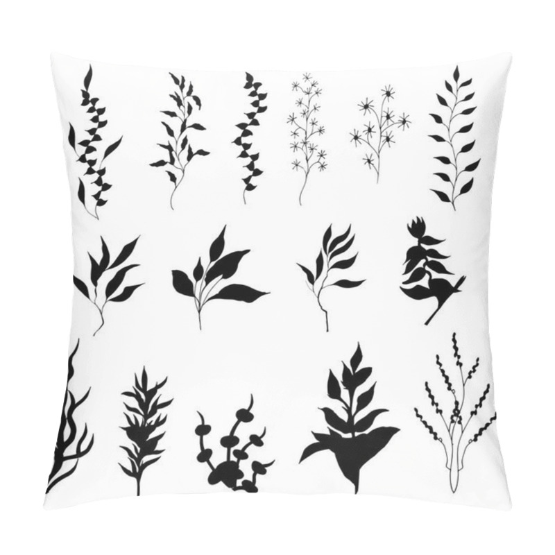 Personality  Set Of Contour Vector Flowers. Medicinal Plant Veronica Formosa Drawn By Ink. Contour Clipart For Use In Design. Pillow Covers