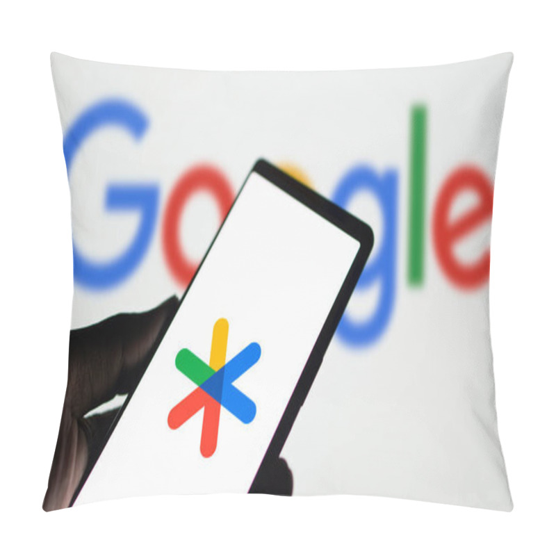 Personality  Dhaka, Bangladesh- 21 July 2024: Google Authenticator Logo Is Displayed On Smartphone. Pillow Covers