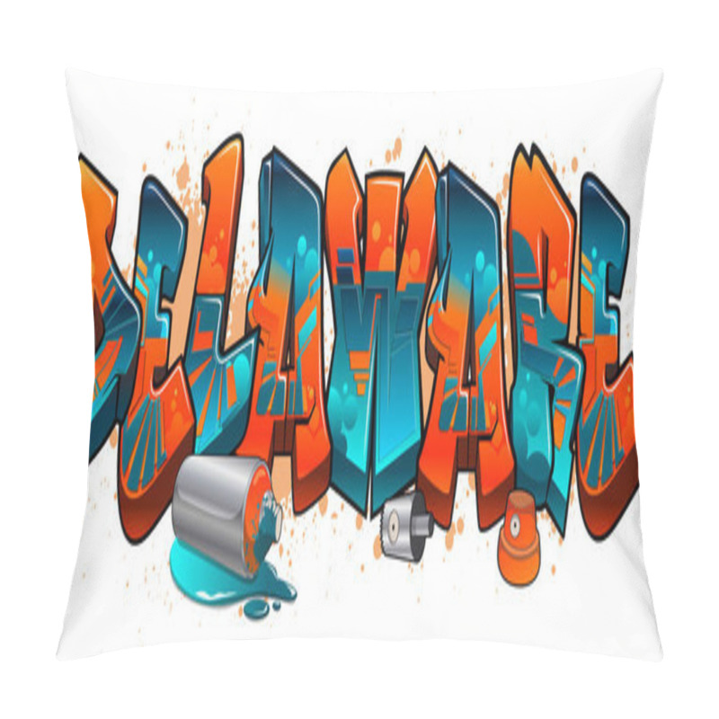 Personality  A Cool Name Design In Genuine Wildstyle Graffiti Art Style. Delaware. Pillow Covers