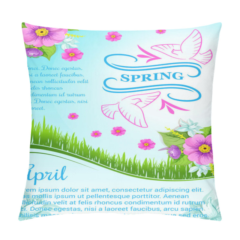 Personality  Vector Poster For April Spring Holidays Pillow Covers