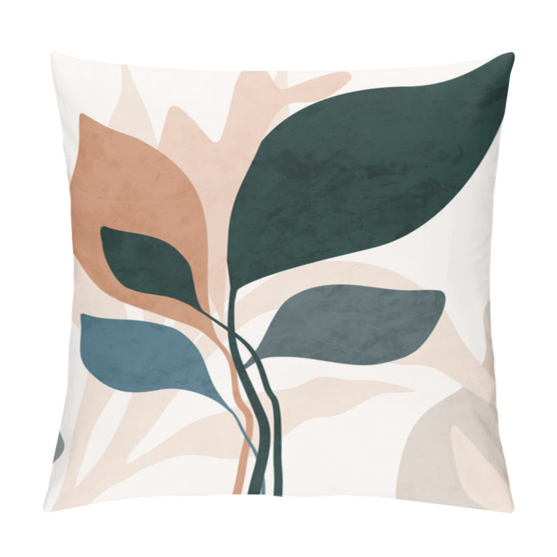 Personality  Organic Geometric Abstract Art, Texture, Geometric Shapes, Beige, Brown, Yellow, Black, Green, Green, Nature, Botanical, Flowers, Leaves, Landscape Pillow Covers