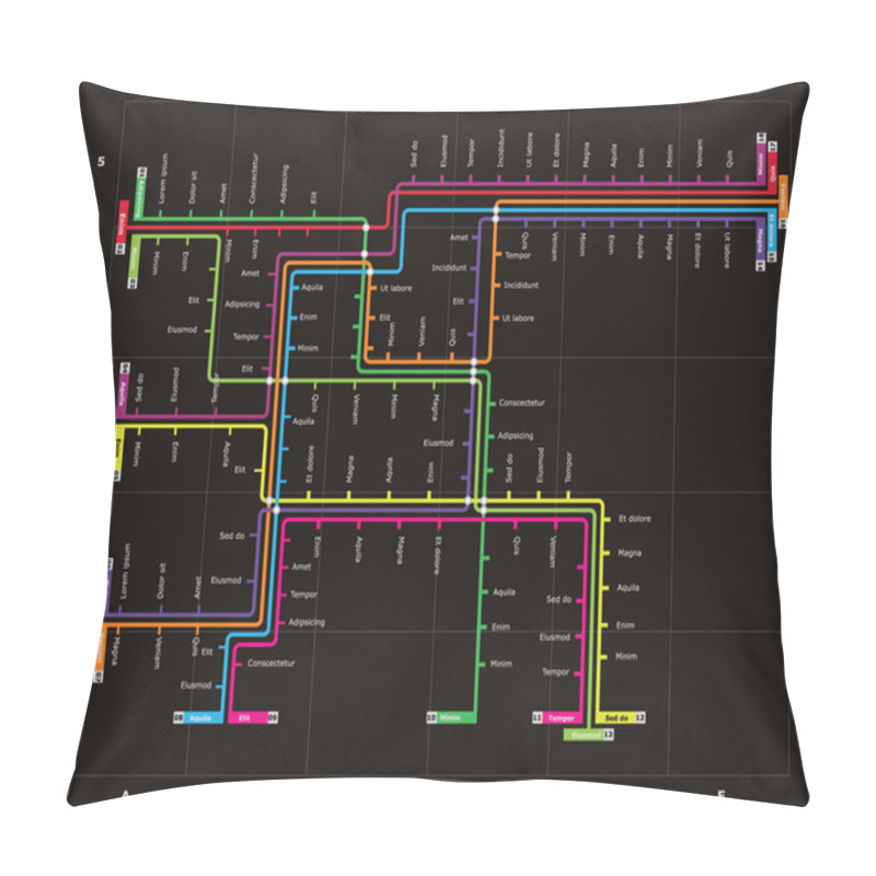 Personality  Editable Vector Subway Map Pillow Covers