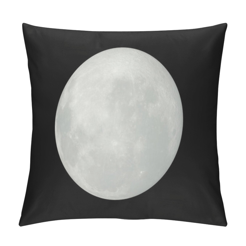 Personality  Full Moon Isolated On Black Night Sky Background, Map Provided By Nasa. 3d Illustration Pillow Covers