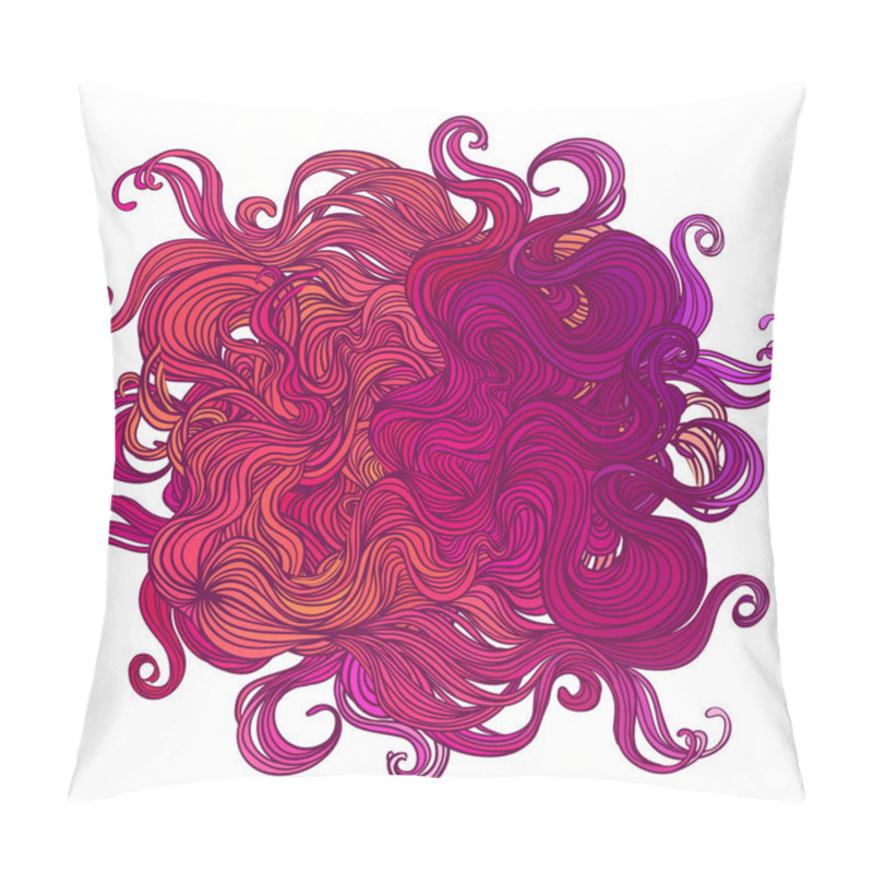 Personality  Vector Pink Abstract Hand-drawn Pattern With Waves And Clouds. S Pillow Covers