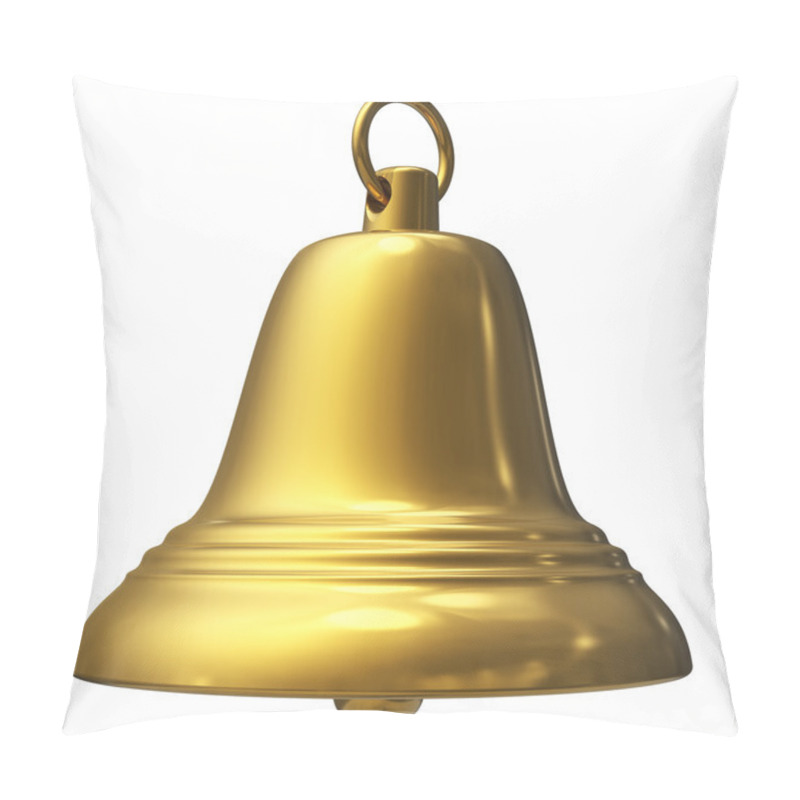 Personality  Golden Christmas Bell Isolated On White Pillow Covers