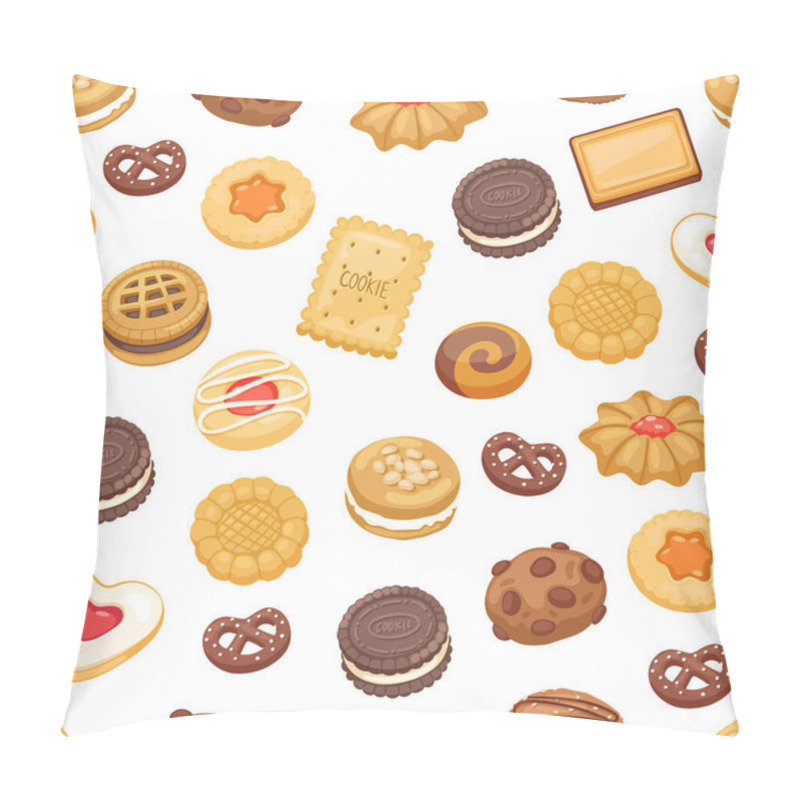 Personality  Different Cookie Cake Isolated Vector Seamless Pattern Pillow Covers