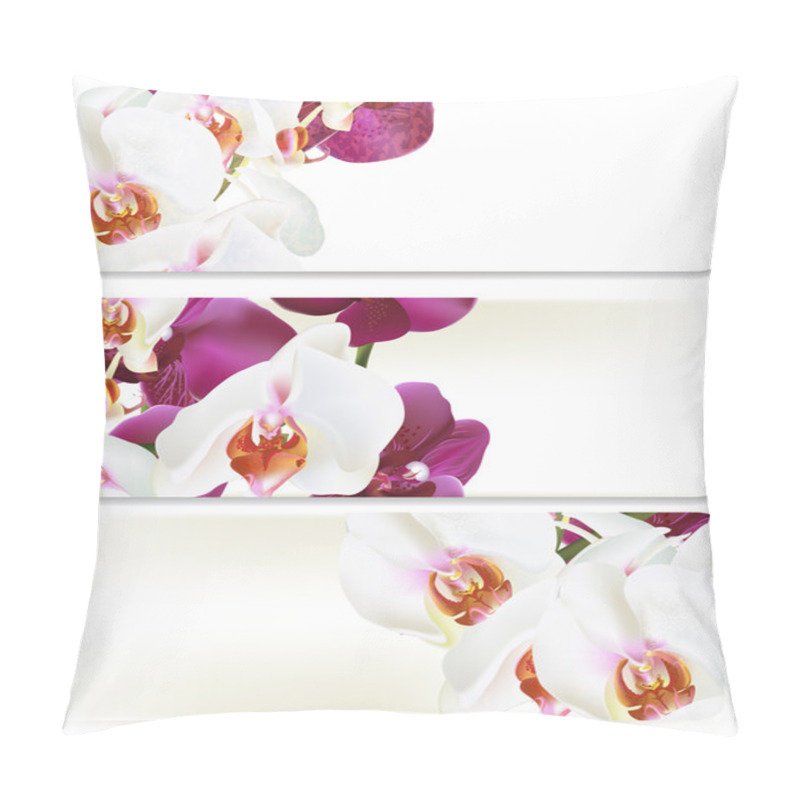 Personality  Floral Backgrounds Set With Orchids Pillow Covers