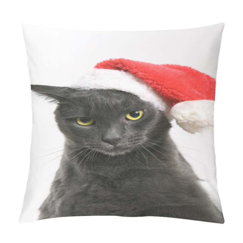 Personality  Gray Cat Santa - Christmas Cat Pillow Covers