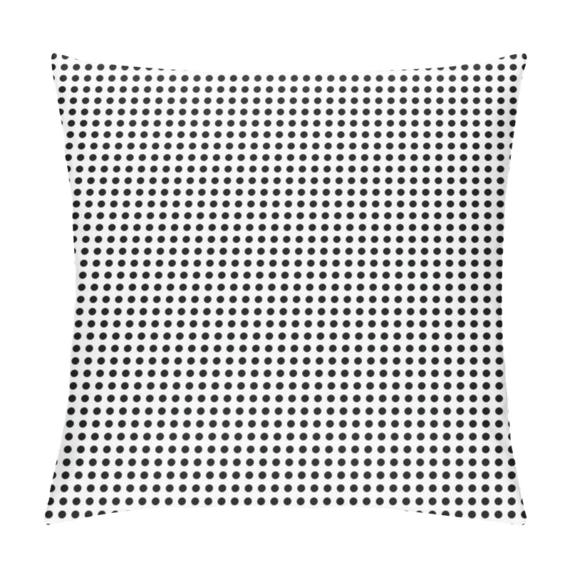 Personality  Black White Geometric Polka Dot Seamless Vector Pattern. Monochromatic Simple Halftone Background. Monochrome Decorative Dotted Wallpaper. Halftones Effect Modern Minimal Repeating Texture. Bold Medium Regular Small Tiny Light Symmetric Straight Pillow Covers