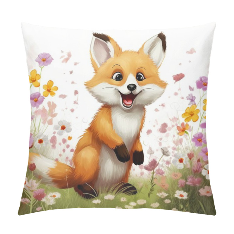 Personality  Cute Red Fox In The Garden Pillow Covers