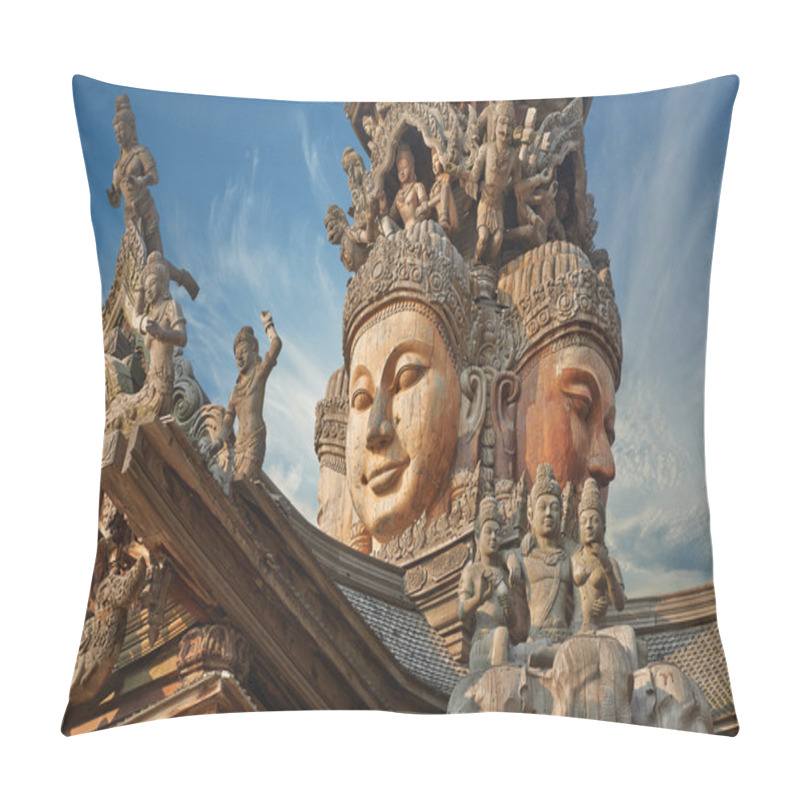 Personality  Sanctuary Of Truth, Pattaya, Thailand. Pillow Covers