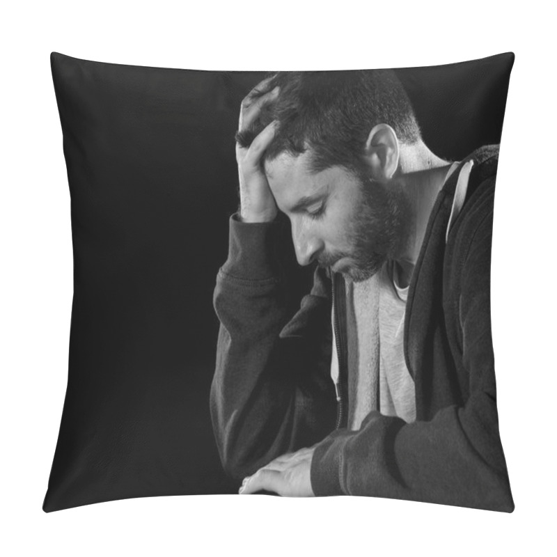 Personality  Desperate Man Suffering Emotional Pain, Grief And Deep Depression Pillow Covers