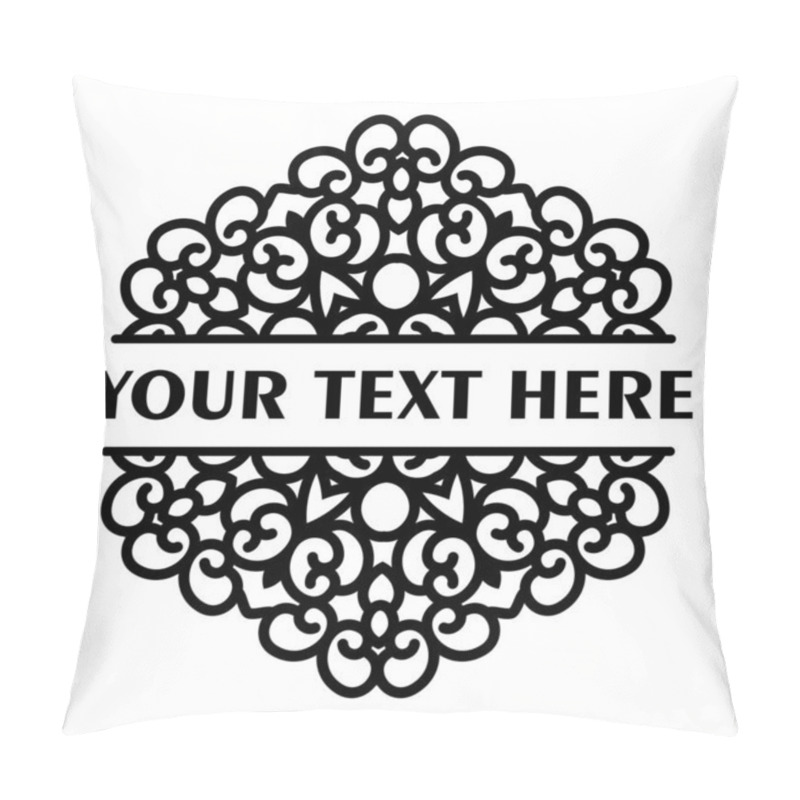 Personality  Vector Simple Black Split Monogram Mandala With Abstract Elements, Isolated On White Background. Oriental Ethnic Ornament Black Mandala. Vector Design Pattern Element. Simple Floral Pattern Element. Pillow Covers