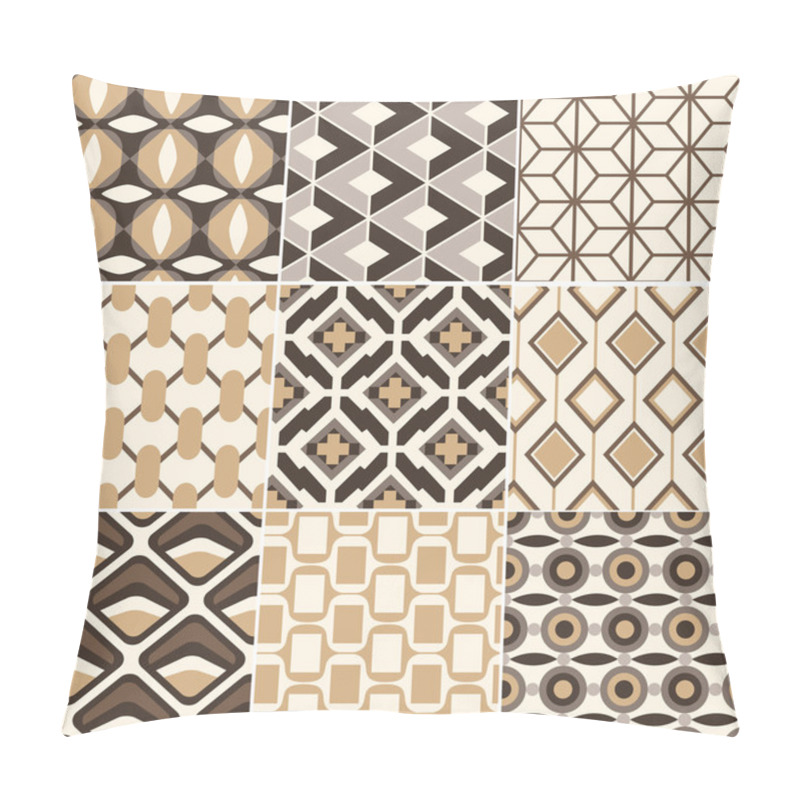 Personality  Seamless Gold Geometric Retro Pattern Pillow Covers