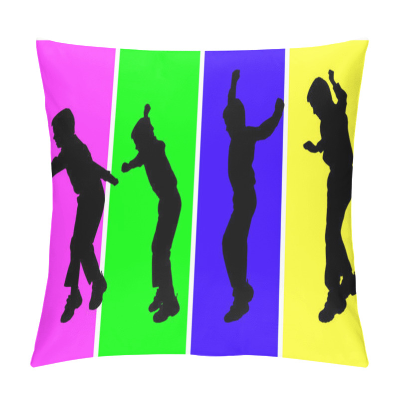 Personality  Silhouette Of Playing Children. Pillow Covers