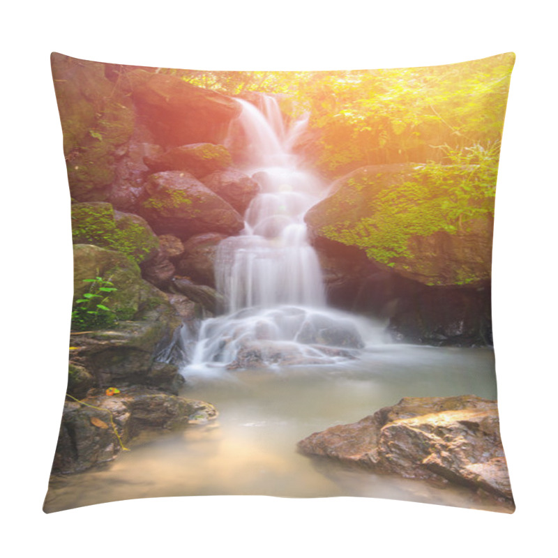 Personality  Beautiful Deep Forest Waterfall In Nakornnayok, Thailand Pillow Covers