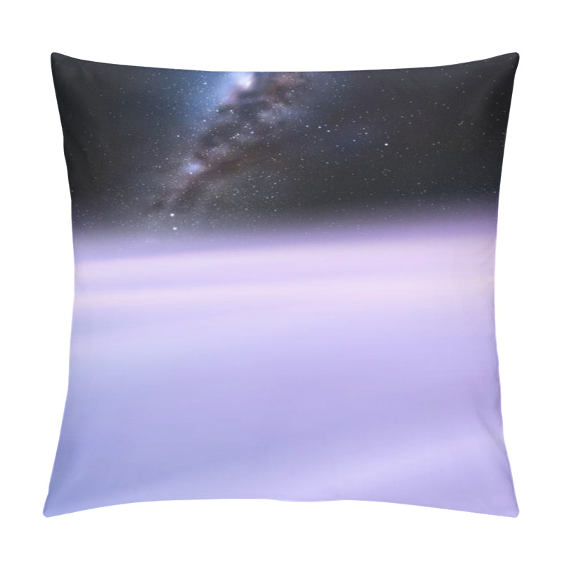 Personality  Clouds And Starry Sky. Natural Background With Fog Waves And Milky Way Pillow Covers