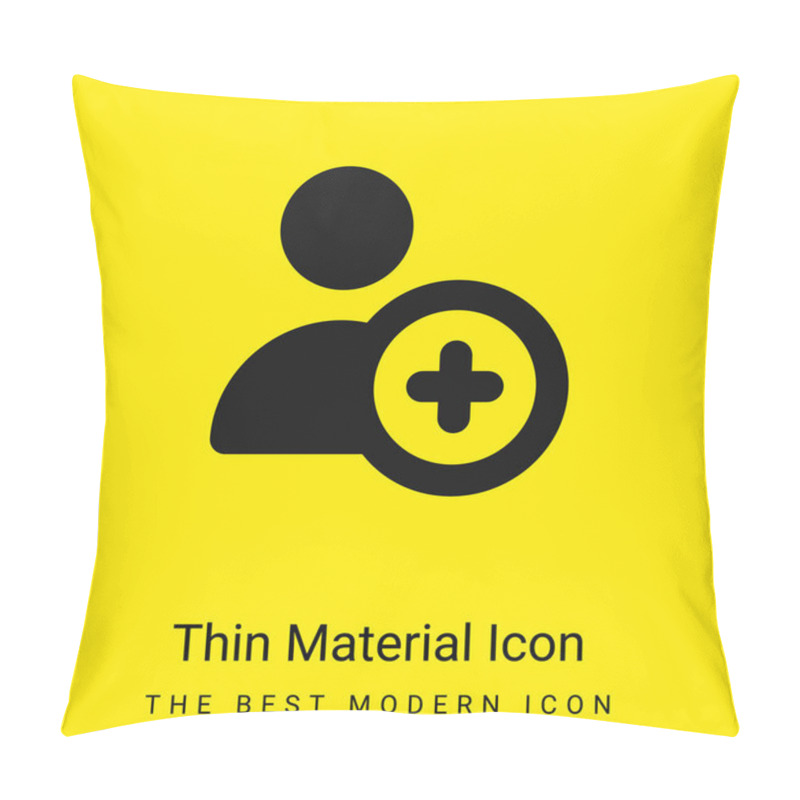 Personality  Add User Minimal Bright Yellow Material Icon Pillow Covers