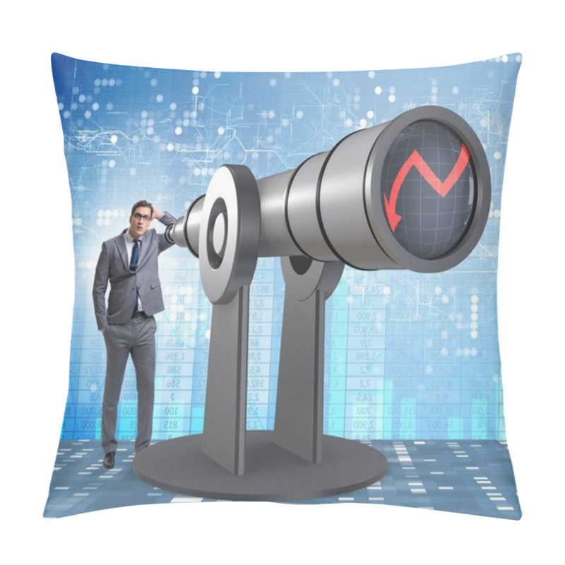 Personality  Businessman In Financial Planning Business Concept Pillow Covers