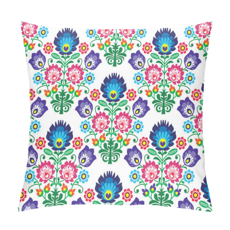 Personality  Seamless Polish, Slavic Folk Art Floral Pattern - Wzory Lowickie, Wycinanka Pillow Covers