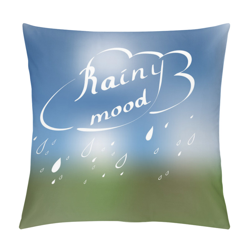 Personality  Hand Drawn Rainy Pattern With Lettering. Pillow Covers