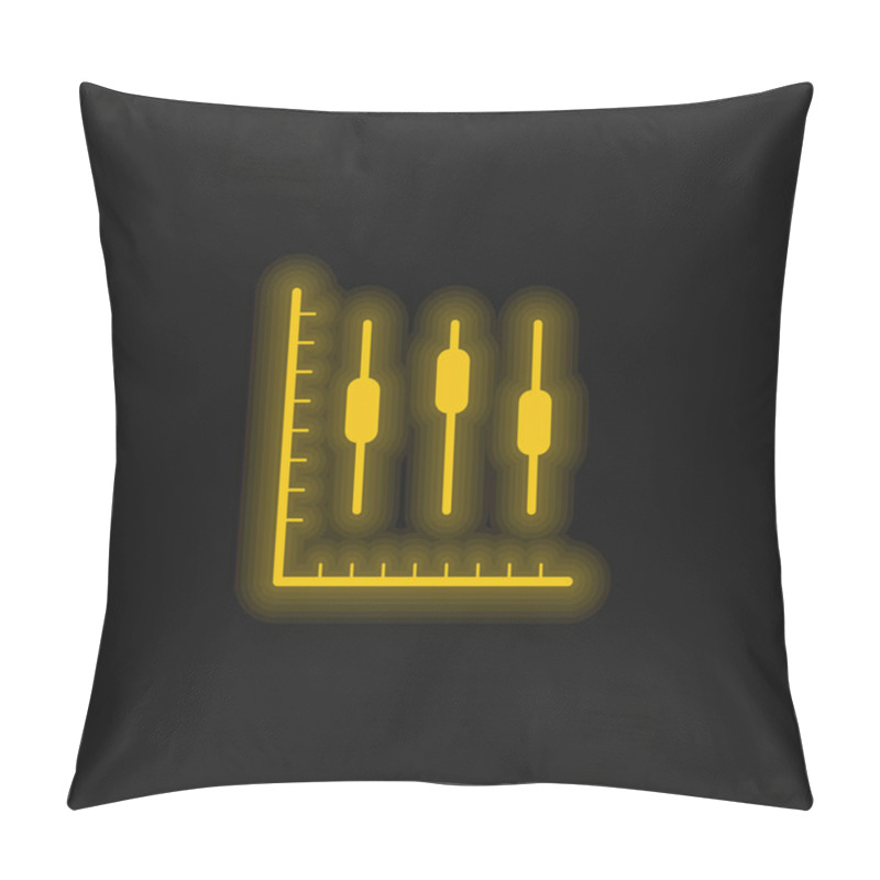 Personality  Box Plot Graphic Yellow Glowing Neon Icon Pillow Covers