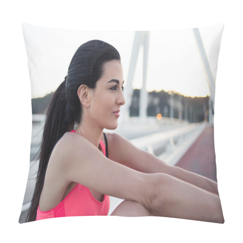 Personality  Sportswoman Relaxing After Physical Exercise Pillow Covers