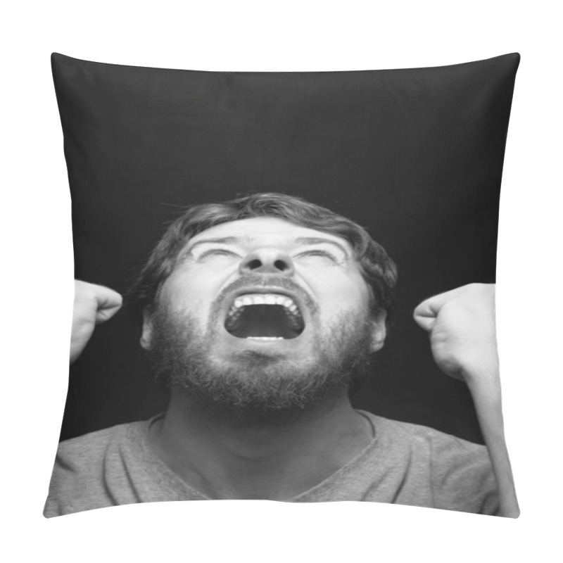 Personality  Scream Of Angry Rebel Man Pillow Covers