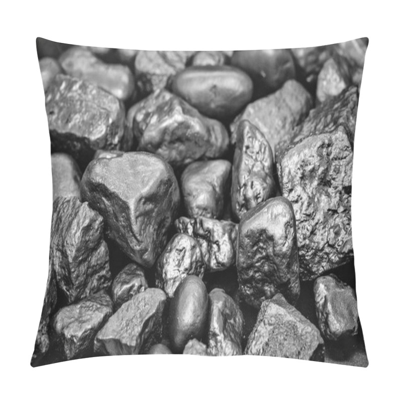 Personality  Native Silver Nugget From Liberia Isolated On Black Background Pillow Covers