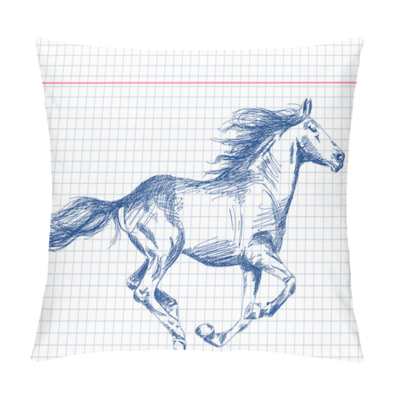 Personality  Hand Drawn Horse Vector Pillow Covers