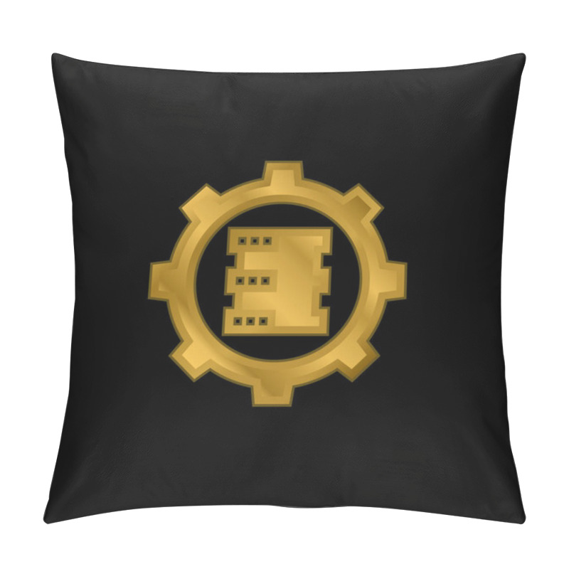 Personality  Big Data Gold Plated Metalic Icon Or Logo Vector Pillow Covers