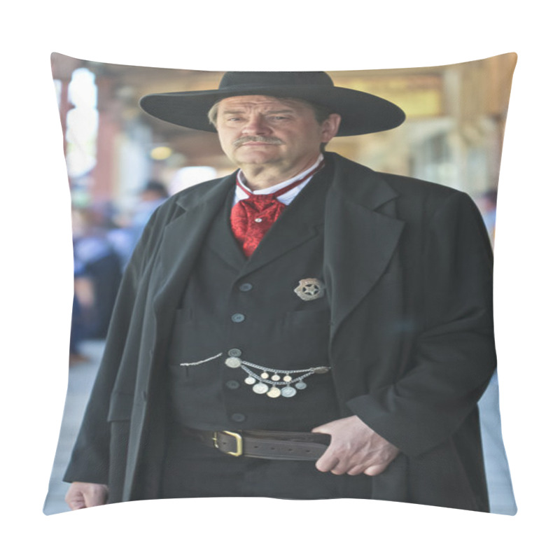 Personality  A Stoic Wyatt Earp Of Helldorado, Tombstone, Arizona Pillow Covers