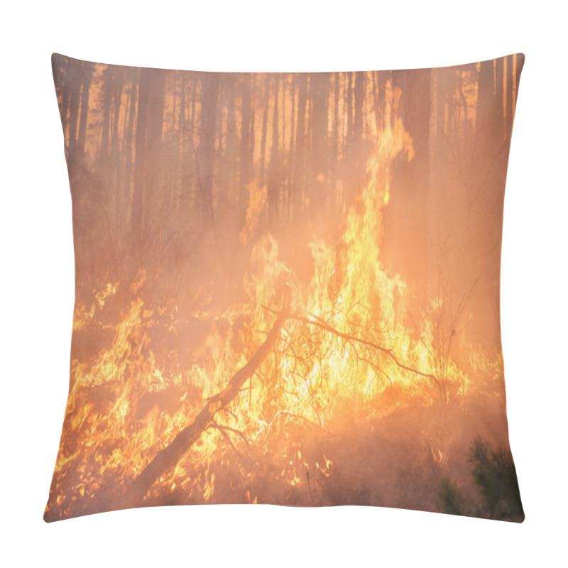 Personality  Big Forest Fire In Pine Stand Pillow Covers