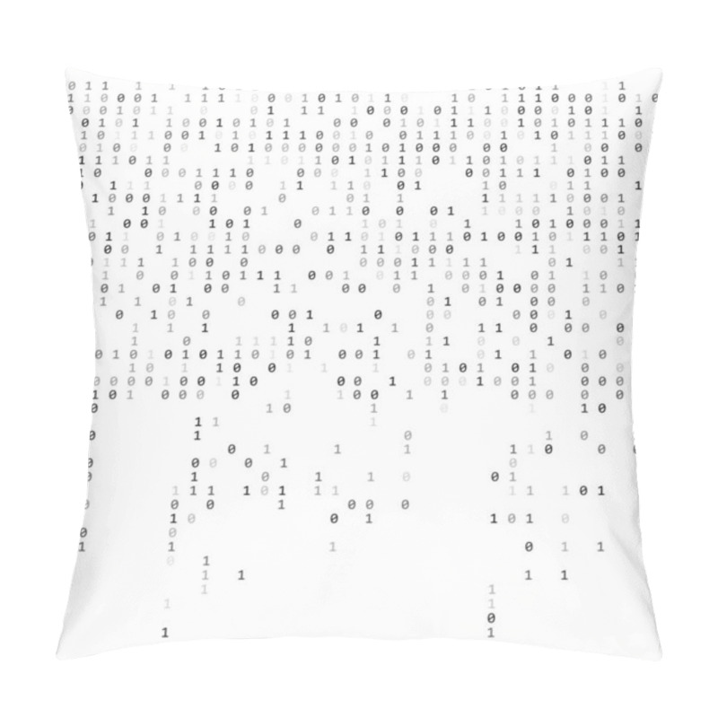 Personality  Binary Falling Numbers Like Matrix.  0,1 Digits On White Backgro Pillow Covers